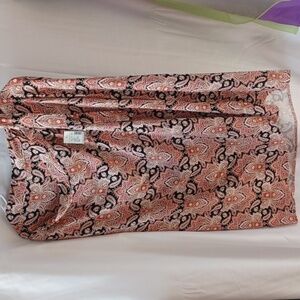Maurices Boho Pink Paisley Wrap Skirt Midi Lightweight, sz 18W